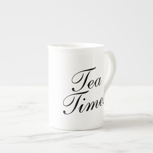 TEA TIME bone china porcelain speciality mug gift (Front Right)