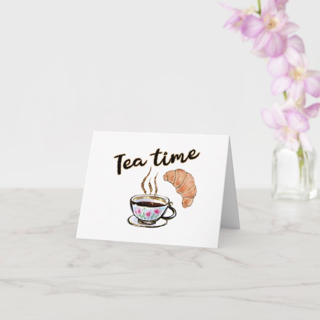 Tea time catds, tea party supplies, table cards (Orchid)