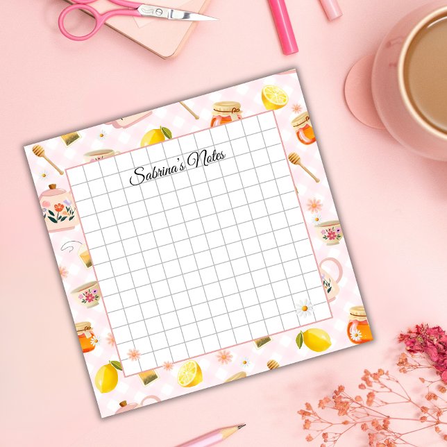 Tea Time Cozy Notes – Grid Lined Sticky Notes (Creator Uploaded)