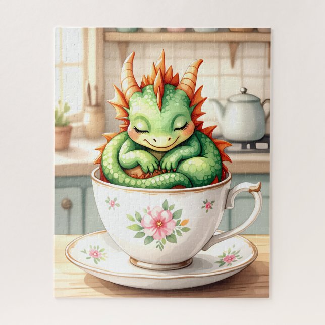 Tea Time Dragon Delight Jigsaw Puzzle (Vertical)