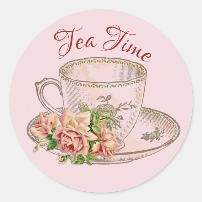 Tea Time Envelope Seals, Sticker (Front)