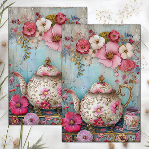 TEA TIME FLORAL DECOUPAGE TISSUE PAPER