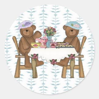 Tea Time for Teddies Classic Round Sticker