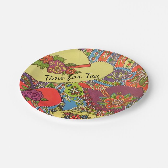 Tea Time Hats Paper Plate (Angled)