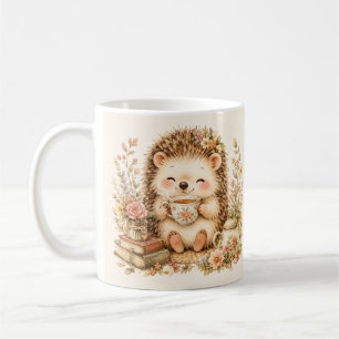 Tea Time Hedgehog Watercolor Art Coffee Mug