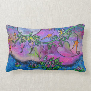 Tea Time In Paradise Fairies Original Art Pillow