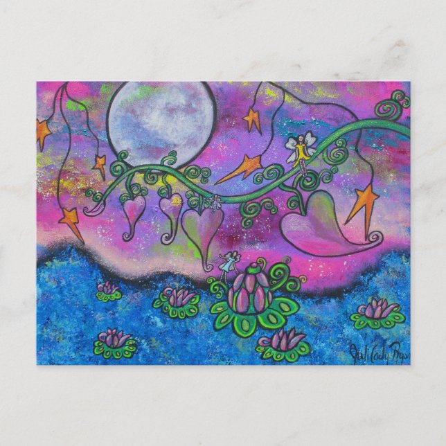 Tea Time in Paradise Fairies Postcard (Front)
