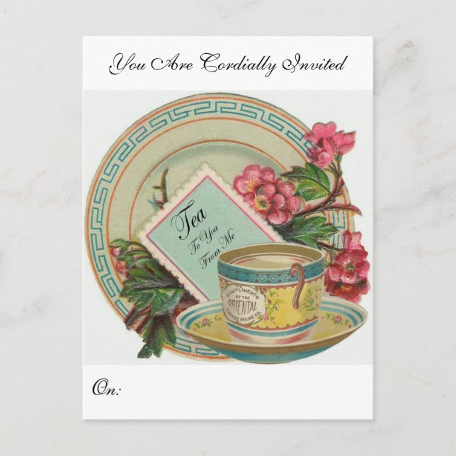 Tea Time Invitation Postcard (Front)