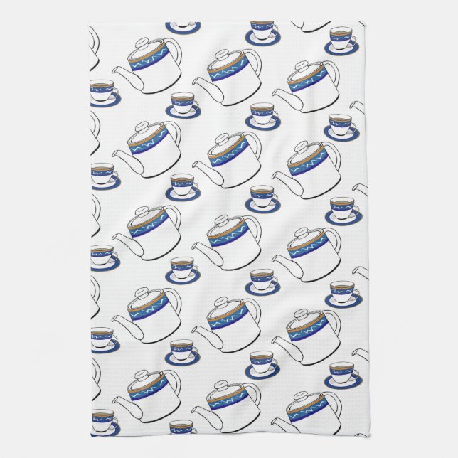 tea time kitchen towel (Vertical)