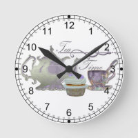Tea Time! Lilac Teapot, Teacup and Cupcake Art