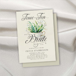 Tea Time Lily of Valley Elegant Chic Bridal Shower Invitation