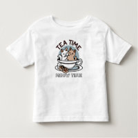 Tea Time Meow Time - Cute Cat and Tea Design