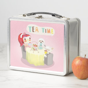 Tea Time Metal Lunch Box