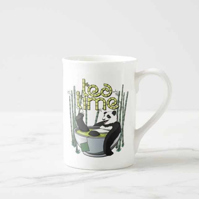 Tea Time Panda Bone China Mug (Right)