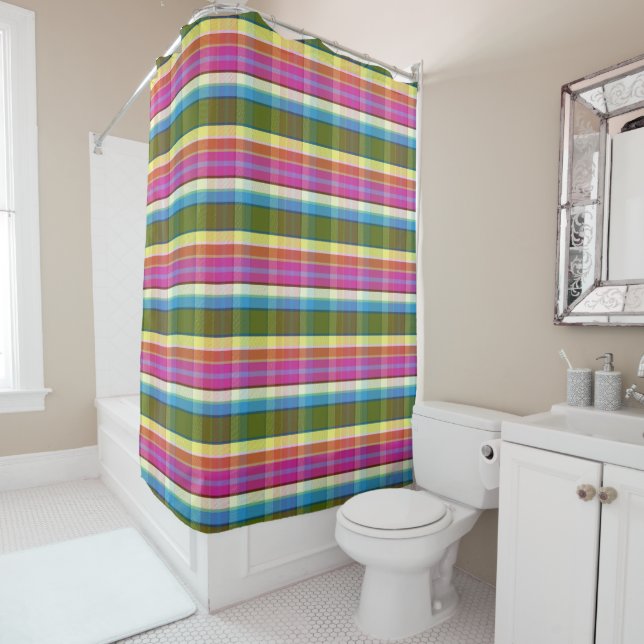 Tea Time Plaid TFT Shower Curtain (In Situ)