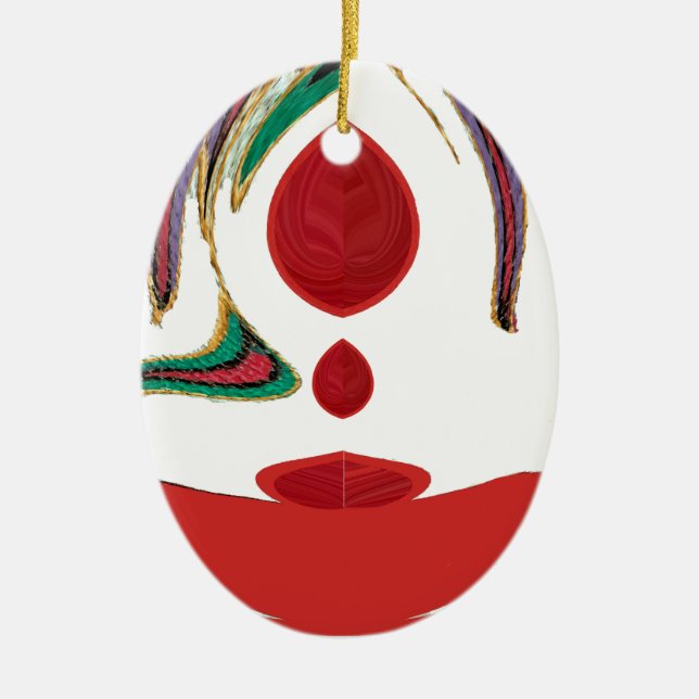 Tea Time Red Tea.png Ceramic Tree Decoration (Front)
