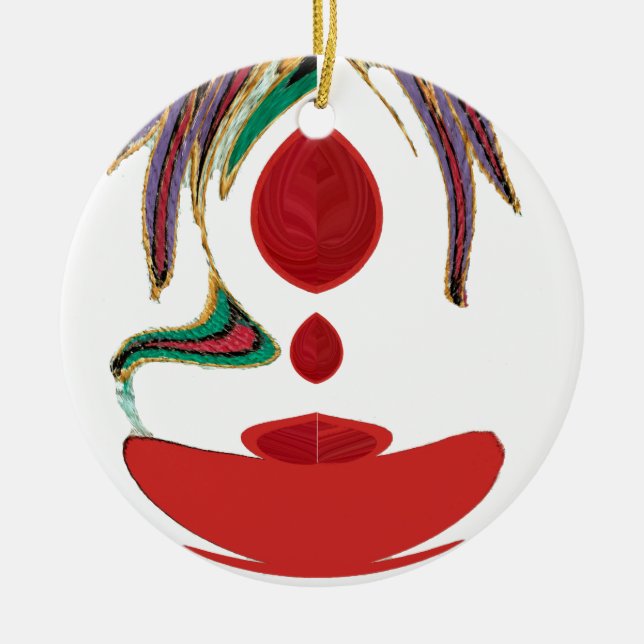Tea Time Red Tea.png Ceramic Tree Decoration (Front)