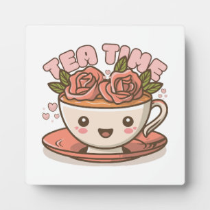Tea Time Rose Tea Kawaii Plaque