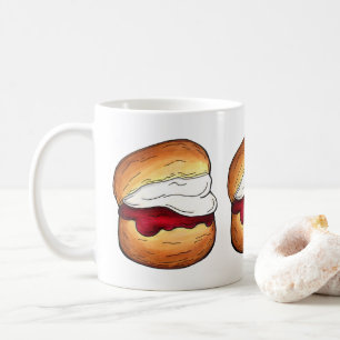 Tea Time Scone Clotted Cream Jam UK British Food Coffee Mug