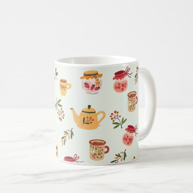 Tea Time Seamless Pattern Coffee Mug (Front Right)