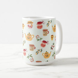 Tea Time Seamless Pattern Coffee Mug