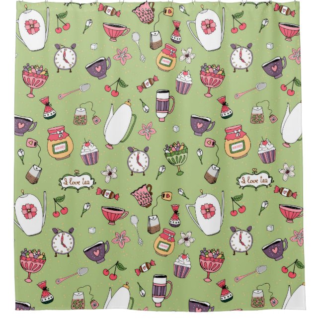 Tea Time Shower Curtain (Front)
