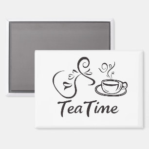 Tea Time Slogan Cup Magnet