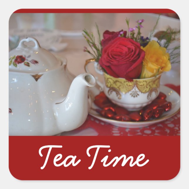 Tea Time Stickers - Square (Front)