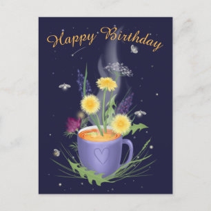 Tea Time Summer Flowers Postcard