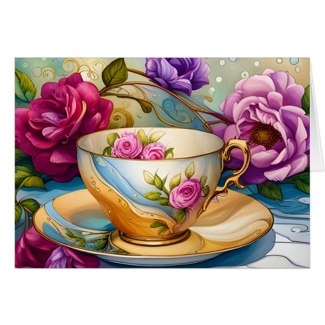 Tea Time - Tea Cup Art  (Front Horizontal)