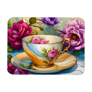 Tea Time - Tea Cup Art  Magnet