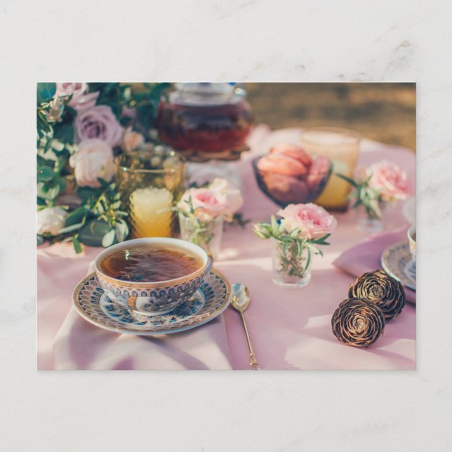 Tea time Tea cup postcard for postcrossing (Front)