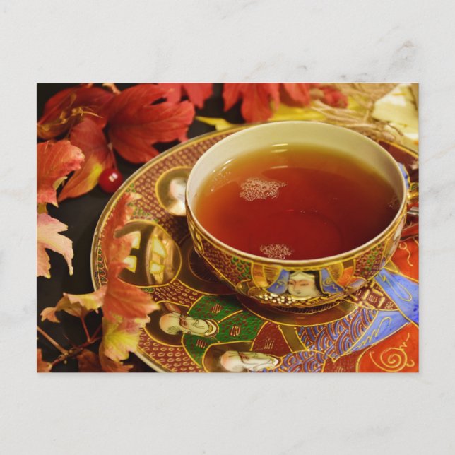 Tea time Tea cup postcard for postcrossing (Front)