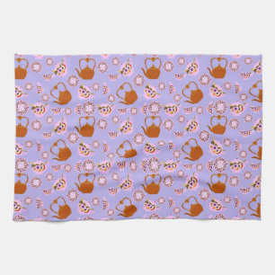 Tea time! Teapots Teacups Plate & Copper Teakettle Towel
