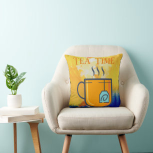Tea Time Throw Pillow