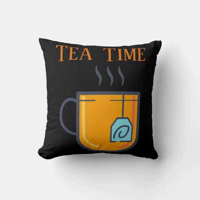 Tea Time Throw Pillow  (Front)
