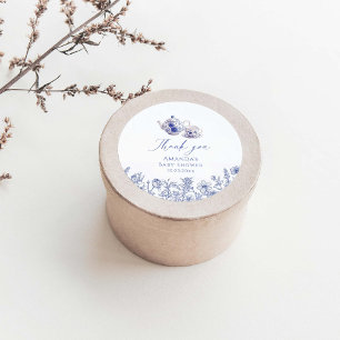 Tea Time Toile Themed Baby Shower Classic Round Sticker