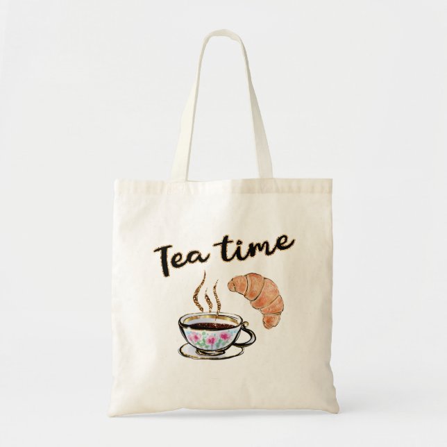Tea time Tote Bag, tea party gift idea, yummy gift Bag (Front)