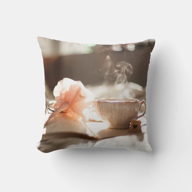 Tea Time with a good book Cushion (Front)