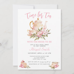 TEA TIME WITH THE BRIDE-TO-BE BRIDAL SHOWER INVITATION