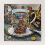 Tea Time With The Time Traveller Jigsaw Puzzle<br><div class="desc">You are viewing The Lee Hiller Photography Art and Designs Collection of Home and Office Decor,  Apparel,  Gifts and Collectibles. The Designs include Lee Hiller Photography and Mixed Media Digital Art Collection http://LeeHiller.com</div>