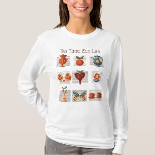 Tea Time Zen, Painted, T-Shirt