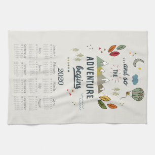 Tea Towel Calendar   Wall Art   Office decor