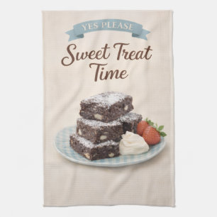 Tea Towel Chocolate Brownies Kitchen Gift