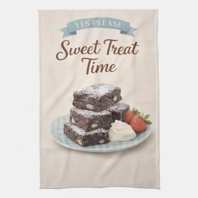 Tea Towel | Chocolate Brownies Kitchen Gift (Vertical)