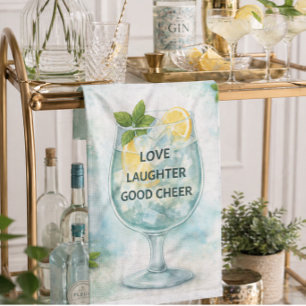 Tea Towel   Gin & Tonic Lemon Mint Kitchen Gift