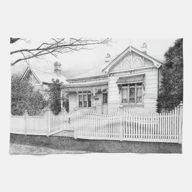 Tea Towel - 'Kensington House' (Horizontal)