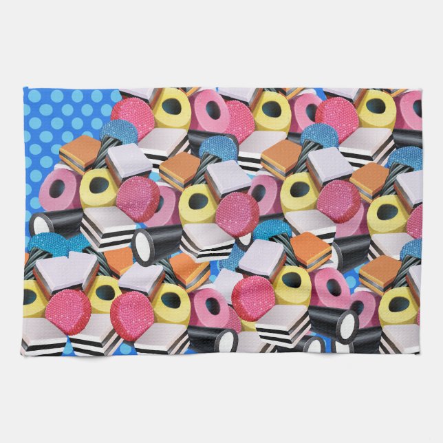 Tea Towel Licorice Candy Cascade (Horizontal)