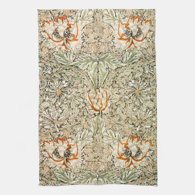TEA TOWEL : WILLIAM MORRIS : HONEYSUCKLE (Vertical)
