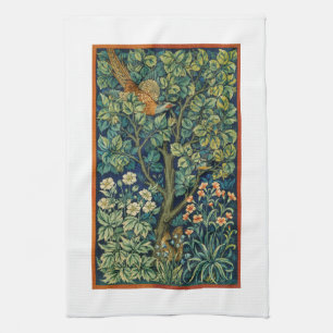TEA TOWEL : WILLIAM MORRIS : THE PHEASANT
